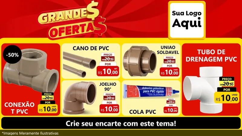 Modelo de TV para TV Horizontal com o tema Grandes Ofertas para Tubos e conexões
