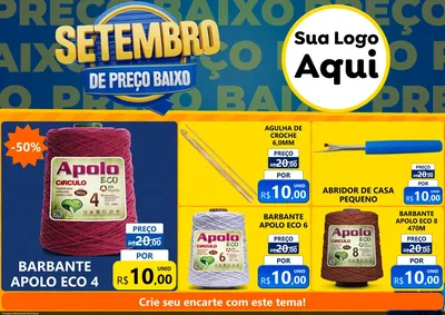 Modelo de Encarte para Encarte A4 Horizontal com o tema Setembro De Preço Baixo para Armarinho e Aviamentos