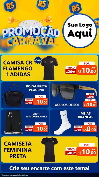 Modelo de TV para TV Vertical com o tema Promoção de Carnaval para Roupas e acessórios