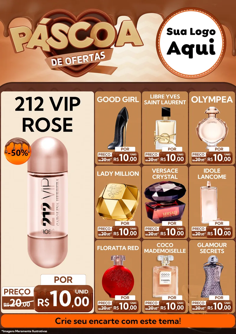 Modelo de Encarte para Encarte A4 Vertical com o tema Páscoa de Ofertas para Perfumes