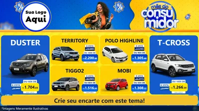 Modelo de TV para TV Horizontal com o tema Mês do Consumidor para Concessionaria de Carros