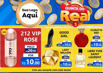 Modelo de Encarte para Encarte A4 Horizontal com o tema Quinta do Real para Perfumes