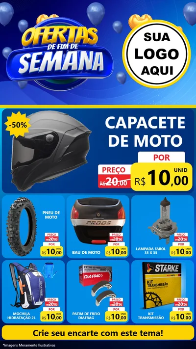 Modelo de Rede Social para Stories com o tema Ofertas de Fim de Semana para Moto peças