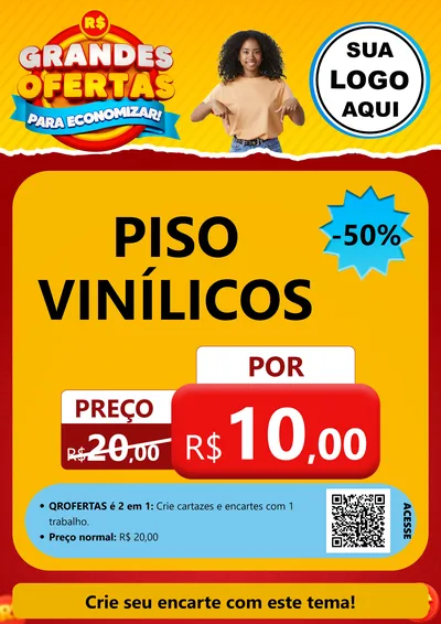 Modelo de Cartaz para Cartaz A4 Vertical com o tema Grandes Ofertas Para Economizar! para Material para Construção