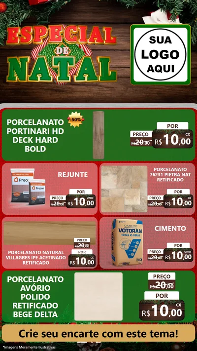 Modelo de TV para TV Vertical com o tema Especial de Natal para Pisos e revestimentos