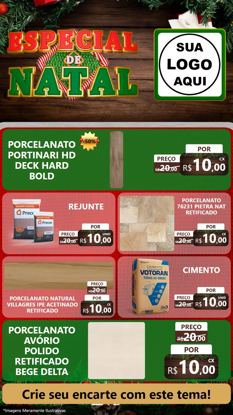 Modelo de TV para TV Vertical com o tema Especial de Natal para Pisos e revestimentos