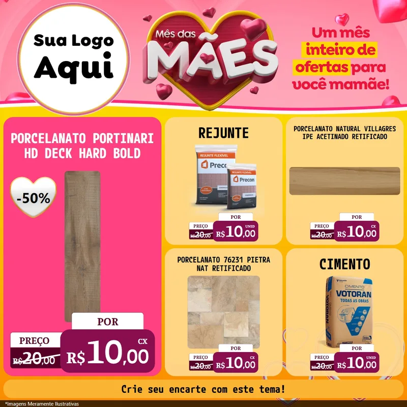 Modelo de Rede Social para Feed Facebook com o tema Mês das Mães para Pisos e revestimentos