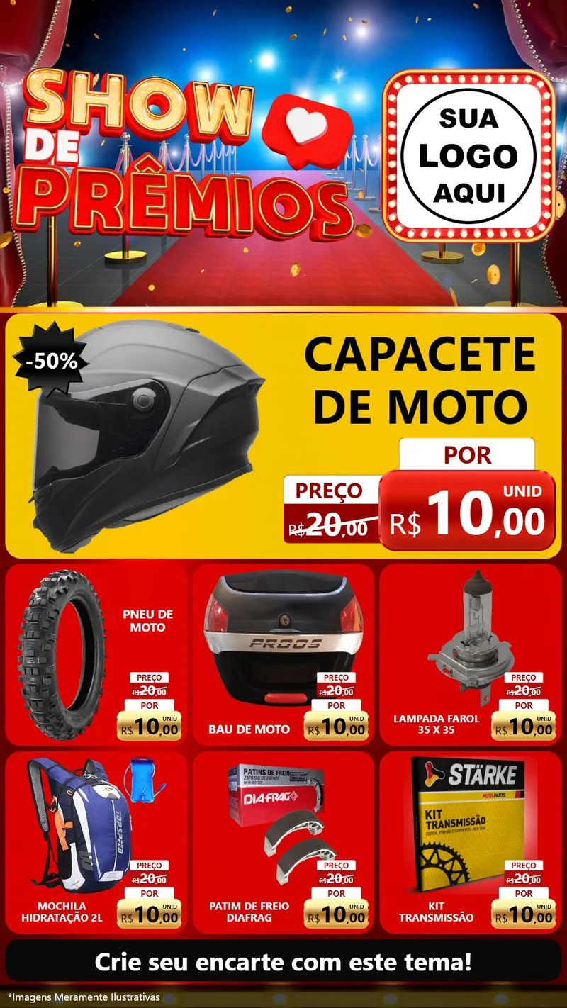 Modelo de Rede Social para Stories com o tema Show de Prêmios para Moto peças