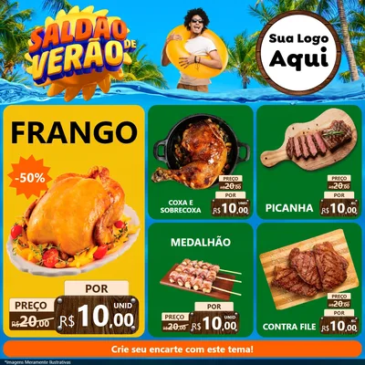 Modelo de Rede Social para Feed Facebook com o tema Saldão de Verão para Assados