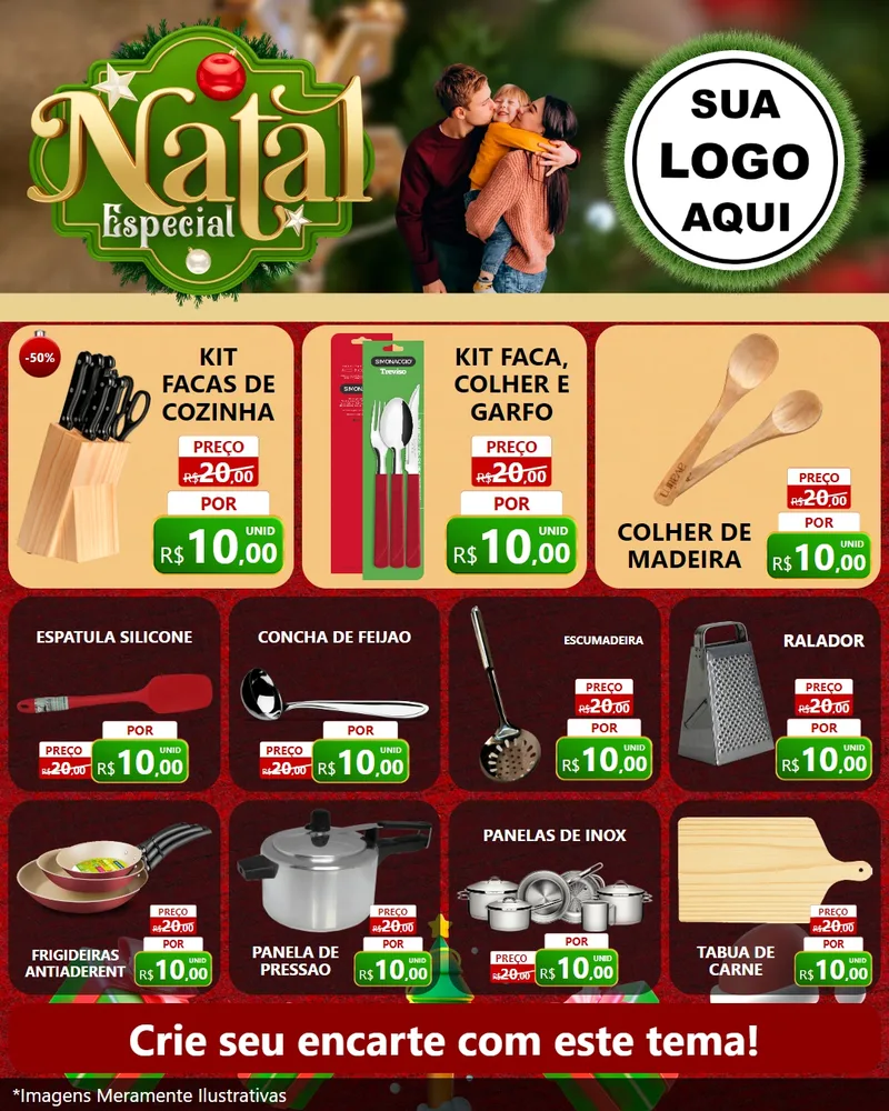 Modelo de Rede Social para Feed Instagram com o tema Natal Especial para Utilidades Domésticas