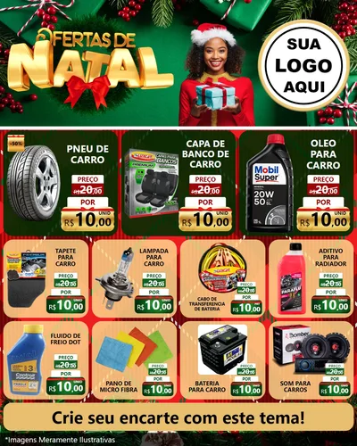 Modelo de Rede Social para Feed Instagram com o tema Ofertas de Natal para Auto peças