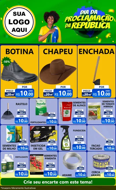 Modelo de Encarte para Encarte Grande com o tema Dia Da Proclamação Da República para Agropecuária