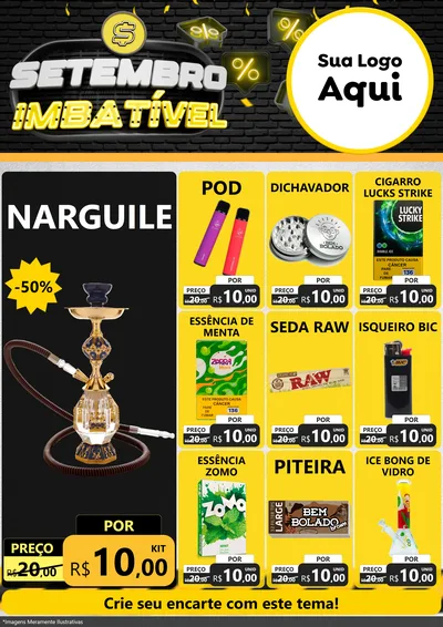 Modelo de Encarte para Encarte A4 Vertical com o tema Setembro Imbatível para Tabacaria