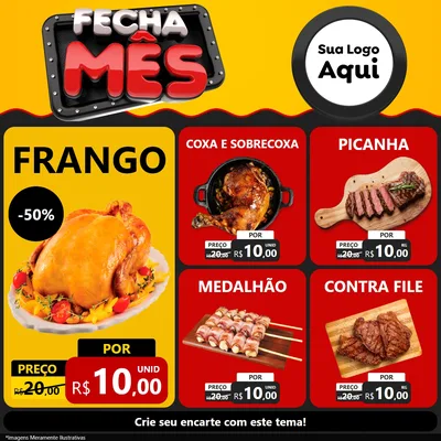 Modelo de Rede Social para Feed Facebook com o tema Fecha Mês para Assados