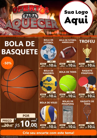 Modelo de Encarte para Encarte A4 Vertical com o tema Ofertas Para Aquecer para Artigos Esportivos