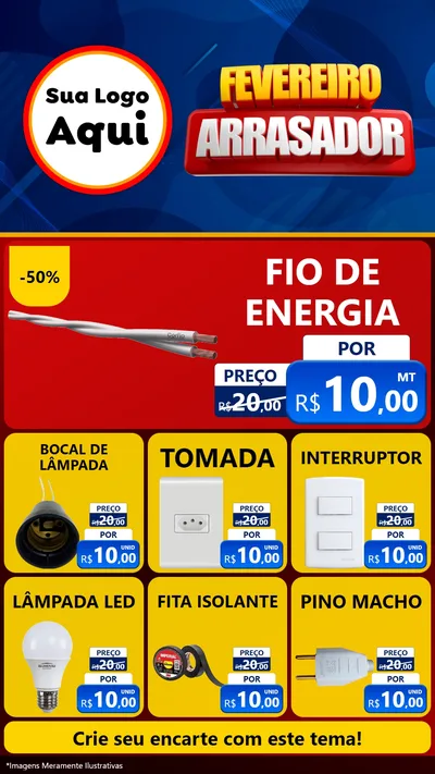 Modelo de Rede Social para Stories com o tema Fevereiro Arrasador para Materiais Elétricos