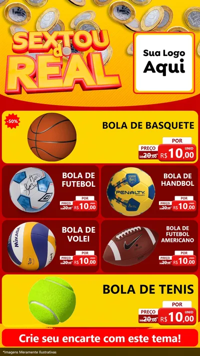 Modelo de TV para TV Vertical com o tema Sextou do Real para Artigos Esportivos