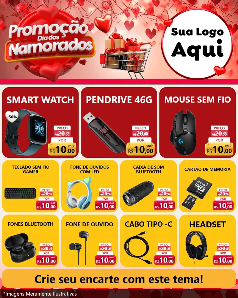 Modelo de Rede Social para Feed Instagram com o tema Promoção Dia dos Namorados para Informática