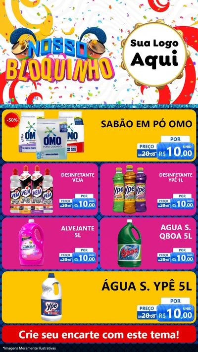 Modelo de TV para TV Vertical com o tema Nosso Bloquinho para Produtos de Limpeza