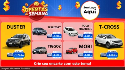 Modelo de TV para TV Horizontal com o tema Ofertas Da Semana para Concessionaria de Carros