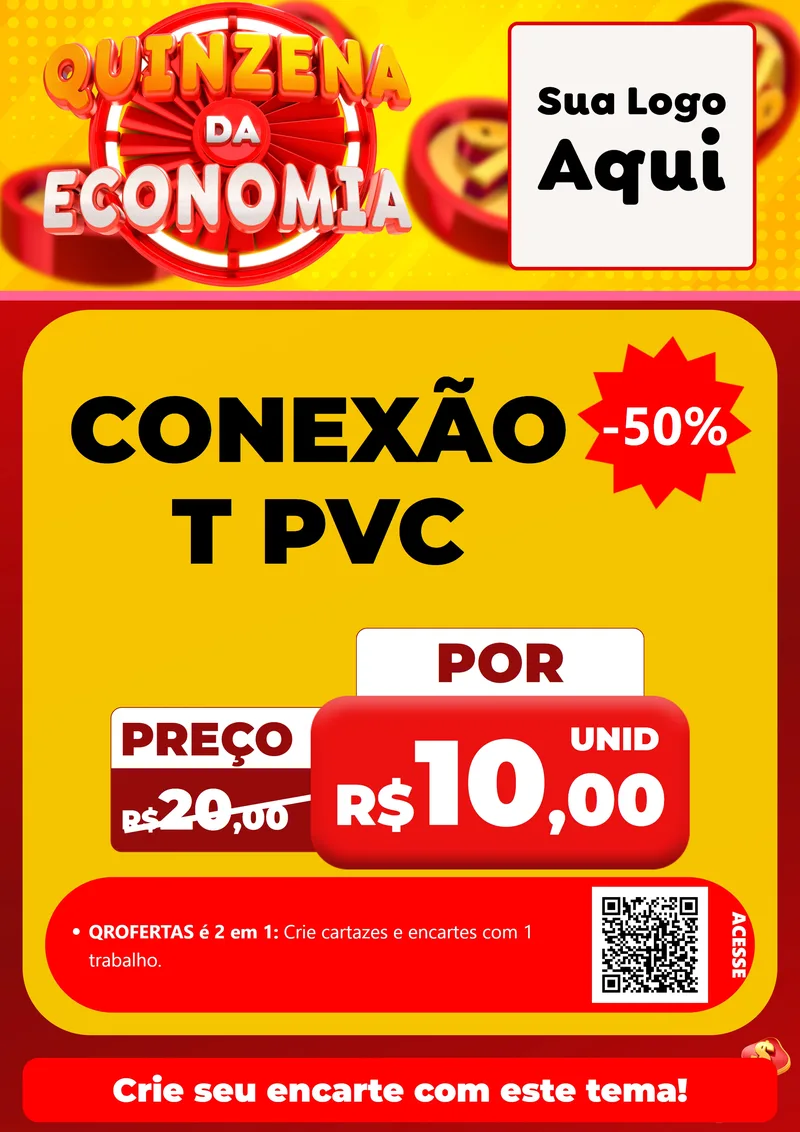 Modelo de Cartaz para Cartaz A4 Vertical com o tema Quinzena Da Economia para Tubos e conexões
