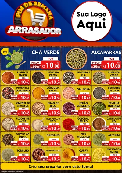 Modelo de Encarte para Encarte A4 Vertical com o tema Fim De Semana Arrasador para Produtos Naturais