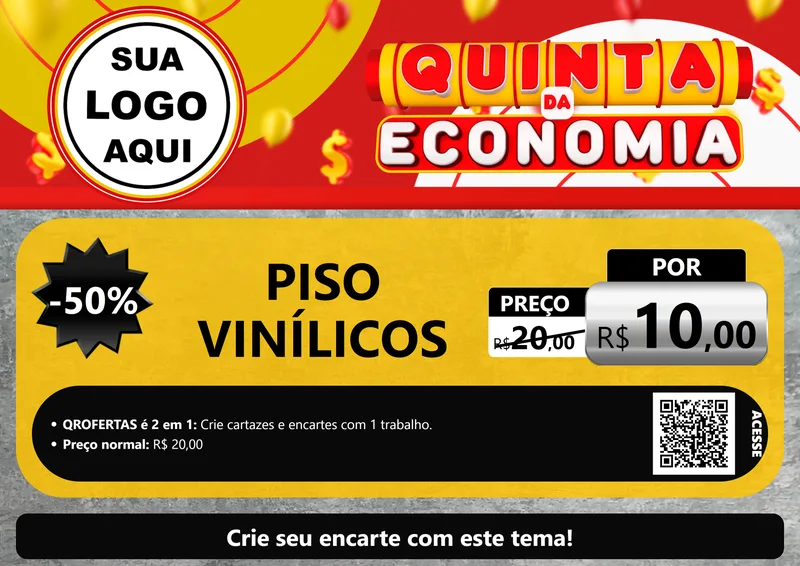 Modelo de Cartaz para Cartaz A4 Horizontal com o tema Quinta da Economia para Material para Construção