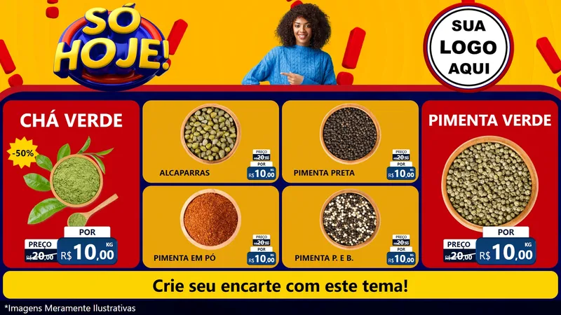 Modelo de TV para TV Horizontal com o tema Só Hoje! para Produtos Naturais