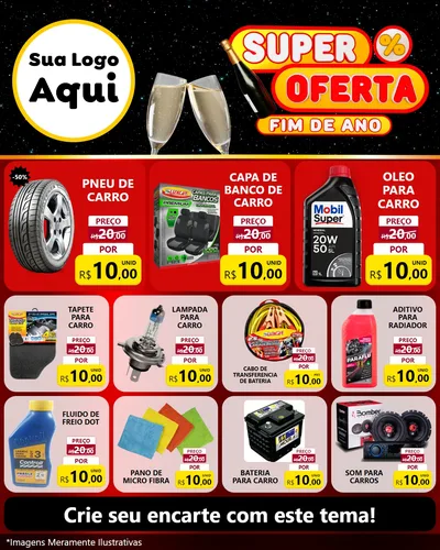 Modelo de Rede Social para Feed Instagram com o tema Super Oferta Fim de Ano para Auto peças
