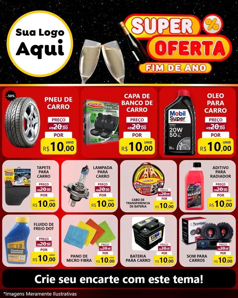 Modelo de Rede Social para Feed Instagram com o tema Super Oferta Fim de Ano para Auto peças