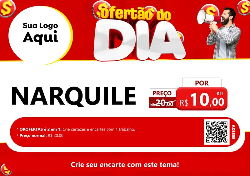 Modelo de Cartaz para Cartaz A4 Horizontal com o tema Ofertão do dia para Tabacaria
