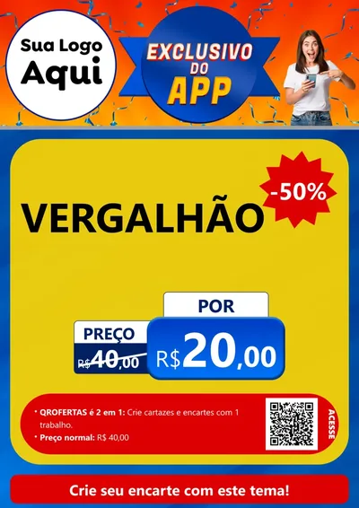 Modelo de Cartaz para Cartaz A4 Vertical com o tema Exclusivo do Aplicativo para Ferragens