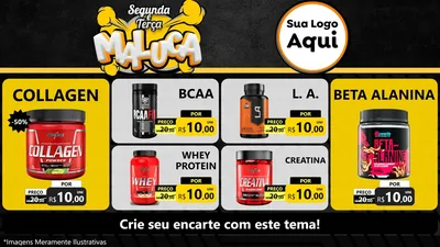Modelo de TV para TV Horizontal com o tema Segunda e Terça Maluca para Suplementos alimentares