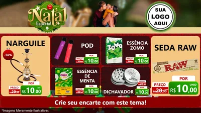 Modelo de TV para TV Horizontal com o tema Natal Especial para Tabacaria