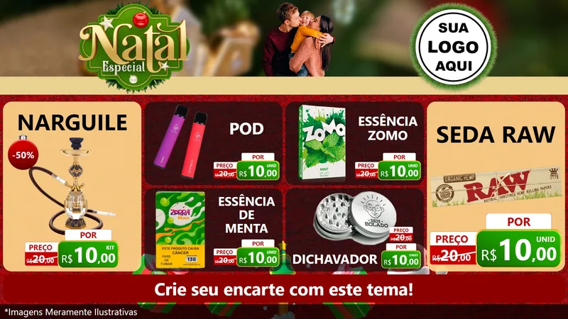 Modelo de TV para TV Horizontal com o tema Natal Especial para Tabacaria