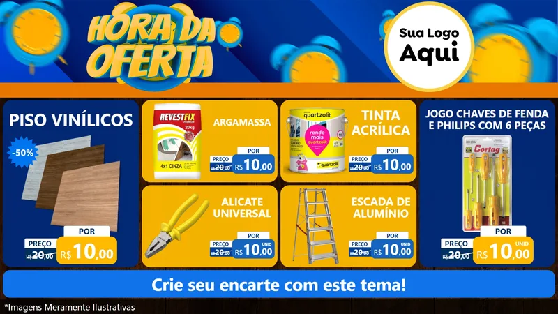 Modelo de TV para TV Horizontal com o tema Hora da Oferta para Material para Construção