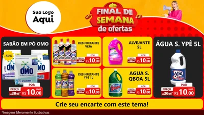 Modelo de TV para TV Horizontal com o tema Final de Semana de Ofertas para Produtos de Limpeza