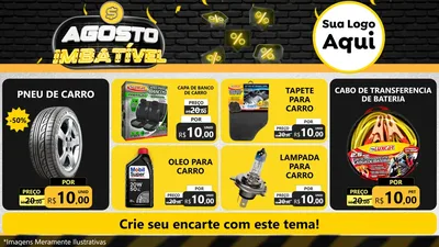 Modelo de TV para TV Horizontal com o tema Agosto Imbatível para Auto peças