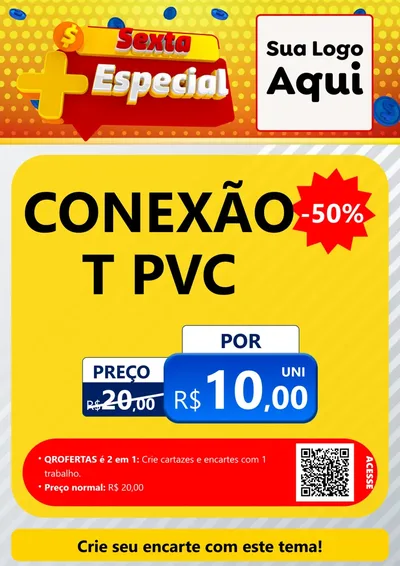 Modelo de Cartaz para Cartaz A4 Vertical com o tema Sexta Mais Especial para Tubos e conexões