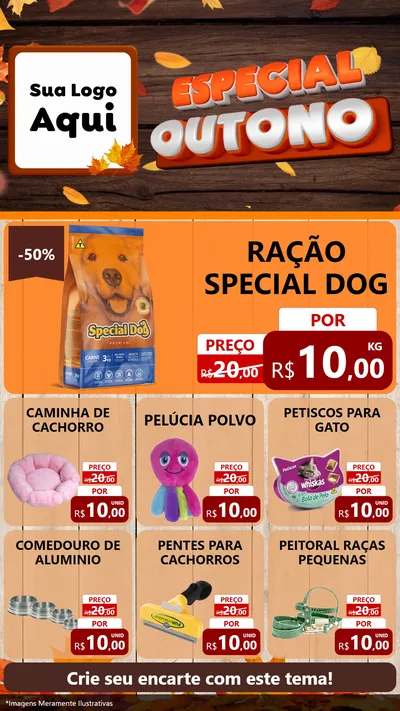 Modelo de Rede Social para Stories com o tema Especial Outono para Pet Shop