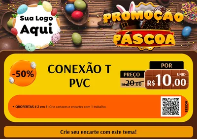 Modelo de Cartaz para Cartaz A4 Horizontal com o tema Promoção Páscoa para Tubos e conexões