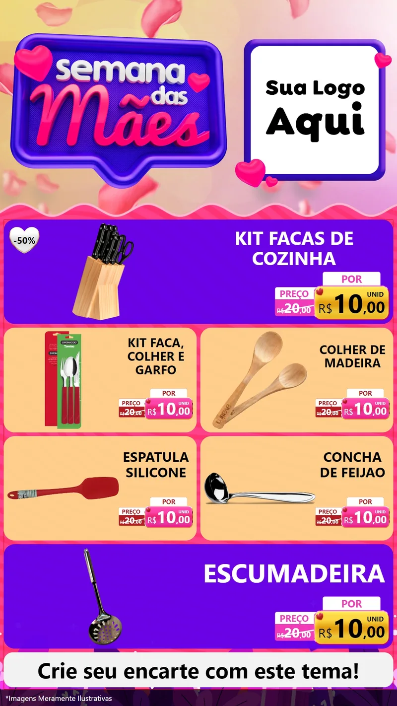 Modelo de TV para TV Vertical com o tema Semana das Mães para Utilidades Domésticas