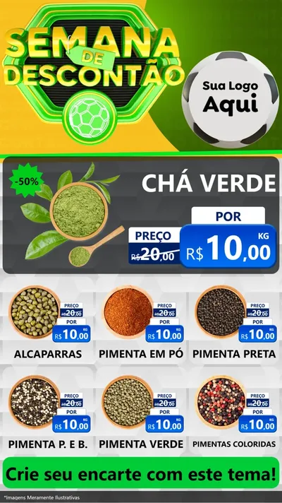 Modelo de Rede Social para Stories com o tema Semana de Descontão - Copa para Produtos Naturais