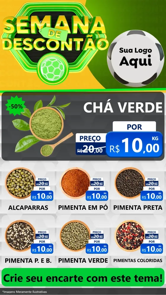 Modelo de Rede Social para Stories com o tema Semana de Descontão - Copa para Produtos Naturais