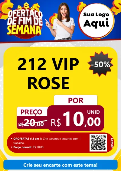 Modelo de Cartaz para Cartaz A4 Vertical com o tema Ofertaço de Fim de Semana para Perfumes