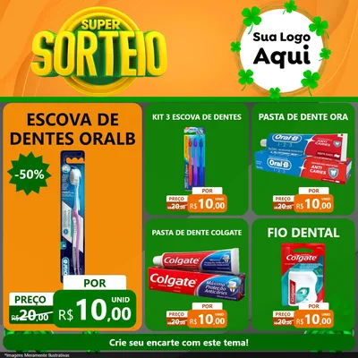 Modelo de Rede Social para Feed Facebook com o tema Super Sorteio para Higiene Pessoal