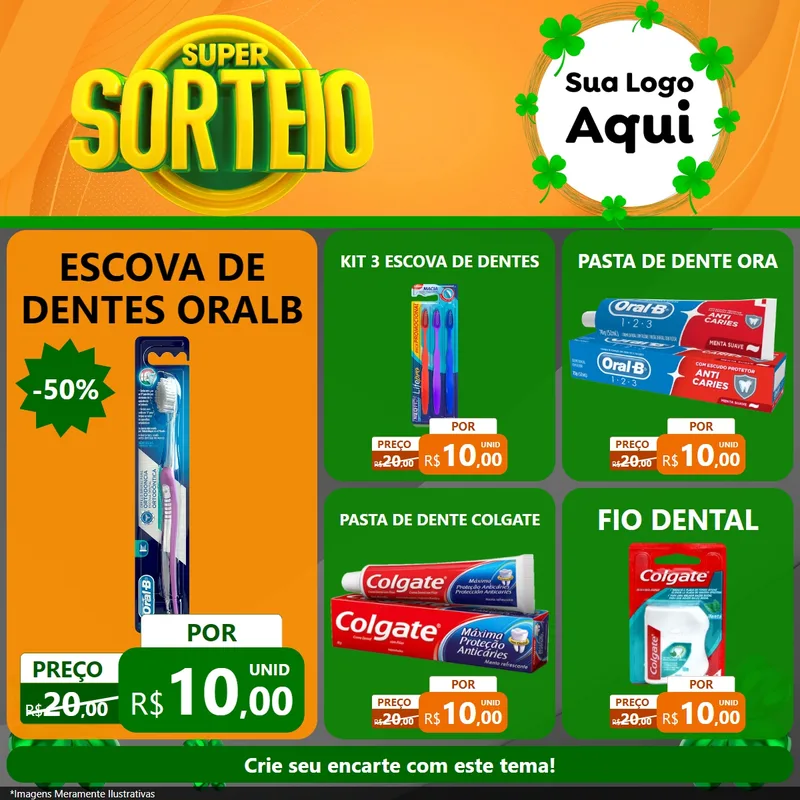 Modelo de Rede Social para Feed Facebook com o tema Super Sorteio para Higiene Pessoal