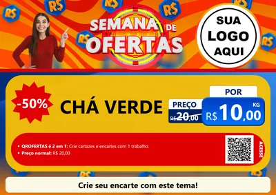 Modelo de Cartaz para Cartaz A4 Horizontal com o tema Semana de Ofertas para Produtos Naturais
