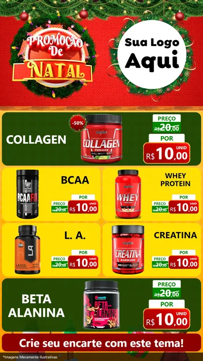 Modelo de TV para TV Vertical com o tema Promoção de Natal para Suplementos alimentares