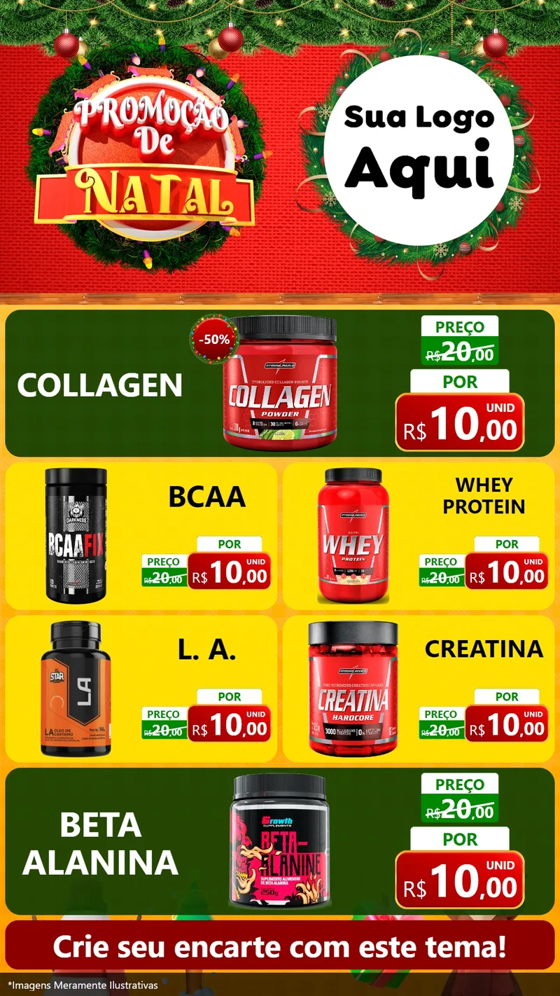 Modelo de TV para TV Vertical com o tema Promoção de Natal para Suplementos alimentares